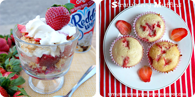 Strawberries and Cream Crunch Parfaits | Strawberry Muffins