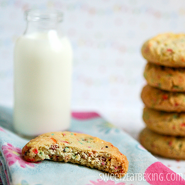 Funfetti Cake Batter Cookies Recipe by Sweet2EatBaking.com - No box mix