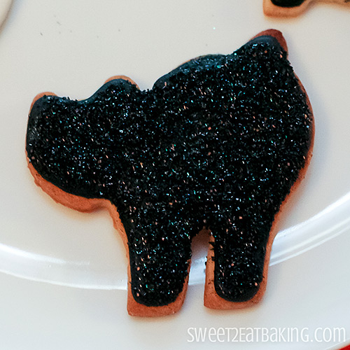 Halloween Cookies - Glitter Sparkly Black Cat