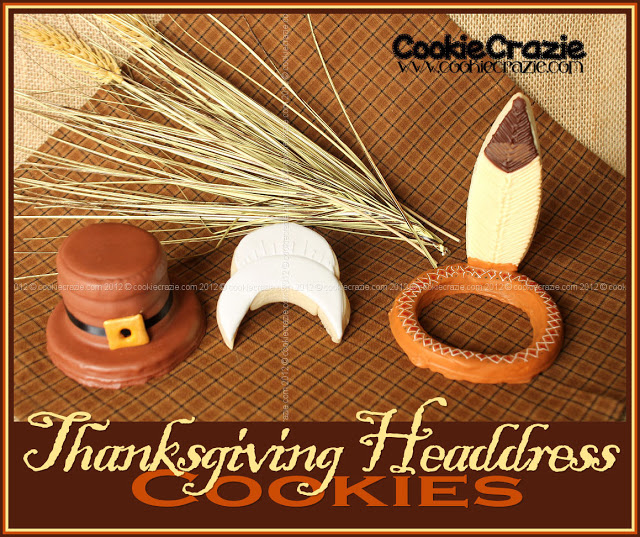 Thanksgiving Headdress Cookies & Tutorial by Cookie Crazie