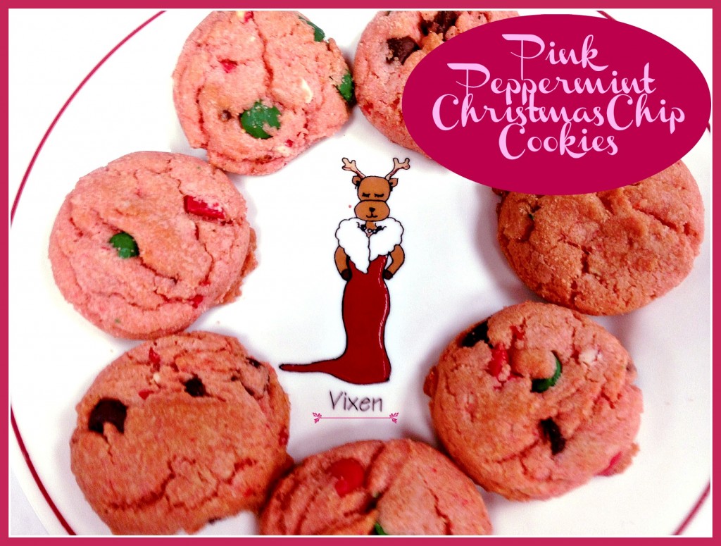 Pink Peppermint Christmas Chip Cookies by Tumbleweed Contessa