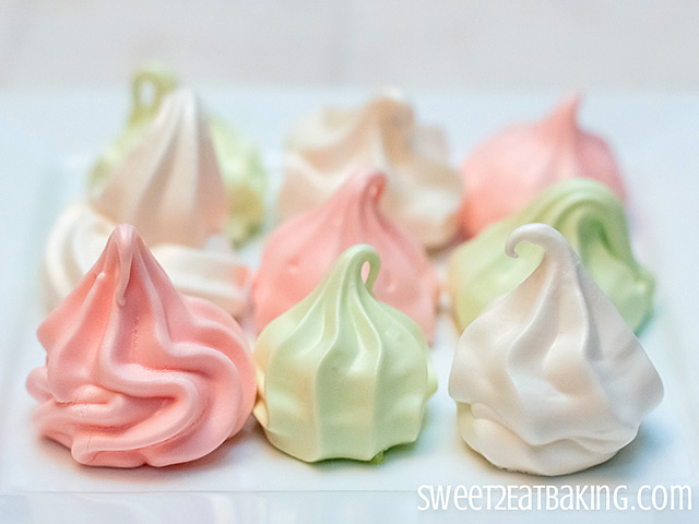 Mini Meringue Kisses by Sweet2EatBaking.com