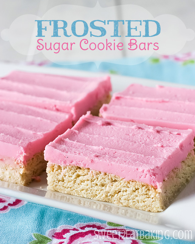 Frosted Sugar Cookie Bars by Sweet2EatBaking.com