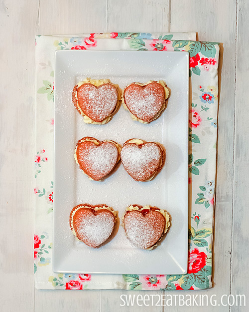 Valentine's Victoria Sponge Mini Heart Cakes by Sweet2EatBaking.com