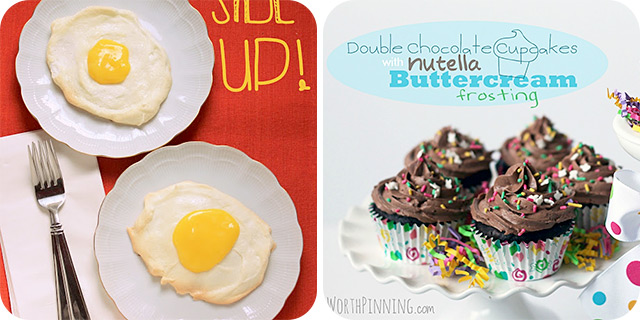 Lemon Curd [April Fools] Eggs | Double Chocolate Cupcakes with Nutella Frosting