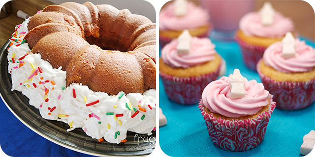Rainbow Bundt Cake | Strawberry Milkshake Cupcakes