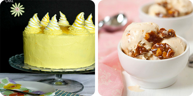 Lemon Meringue Delight Cake | Caramelized Almond Nougat Ice Cream