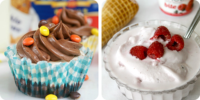 Monster Cookie Ice Cream Cupcakes | Soft Serve Raspberry Frozen Yogurt