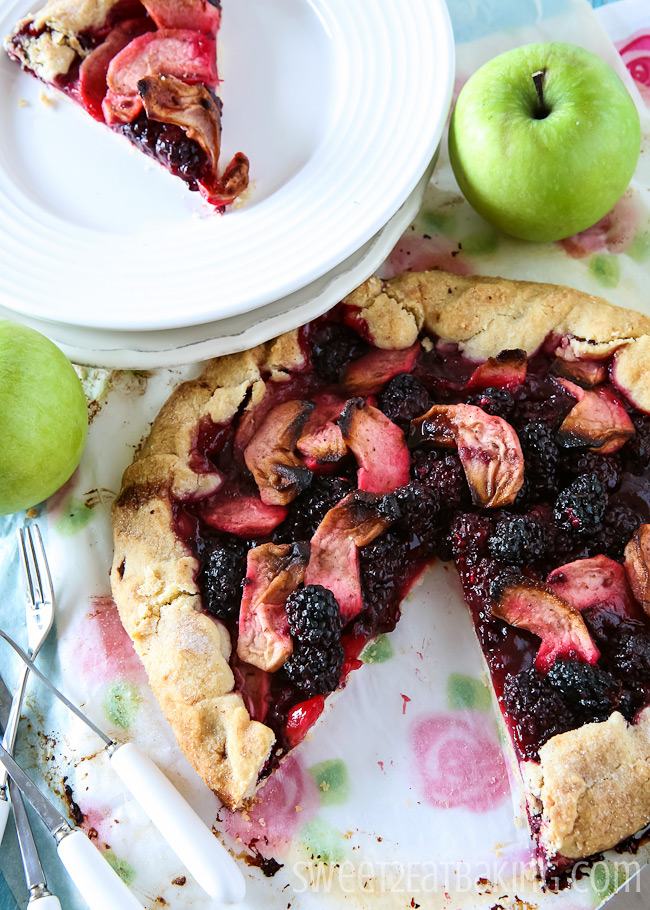 Apple and Blackberry Galette Recipe by Sweet2EatBaking.com