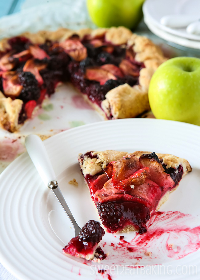 Apple and Blackberry Galette Recipe by Sweet2EatBaking.com
