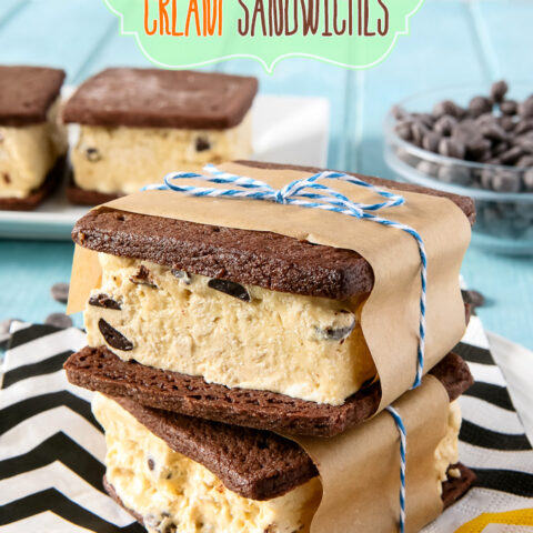 Chocolate Chip Cookie Dough Ice Cream Sandwiches