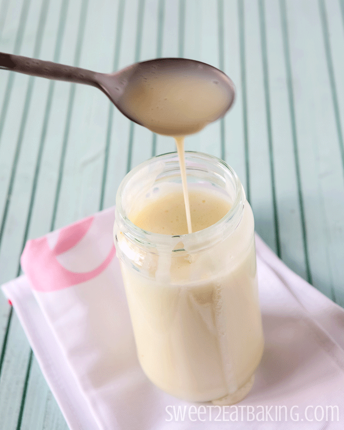 Homemade Sweetened Condensed Milk Recipe | Sweet2EatBaking.com | #homemade #sweetened #condensedmilk