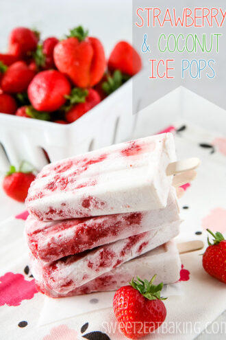 Natural Strawberry Coconut Ice Pops