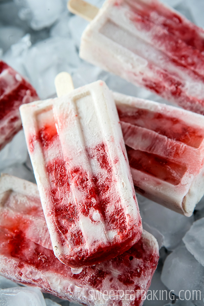 Strawberry Coconut Ice Lollies | Sweet 2 Eat Baking | #strawberry #coconut #popsicles #recipe