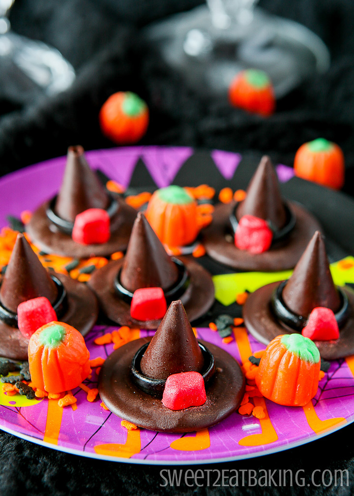 Chocolate Honeycomb Halloween Witches' Hats Recipe by Sweet2EatBaking.com