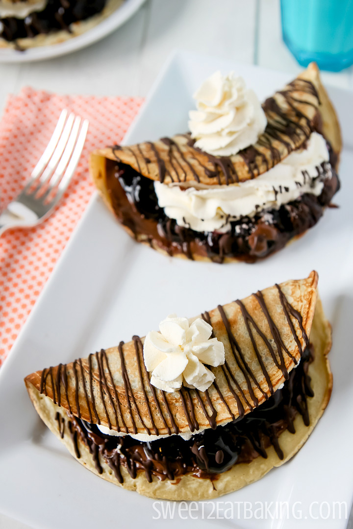 Black Forest Crepes with Nutella by Sweet2EatBaking.com