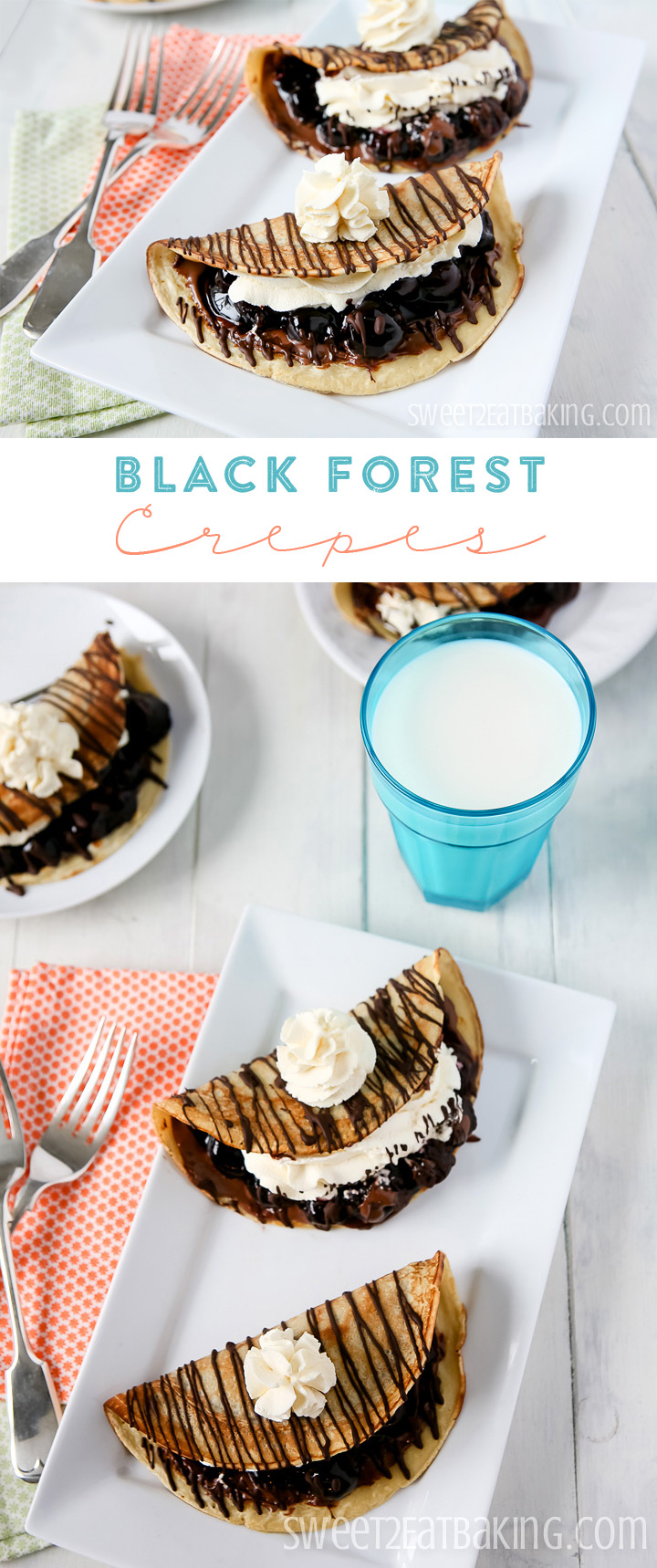 Black Forest Crepes with Nutella Recipe by Sweet2EatBaking.com