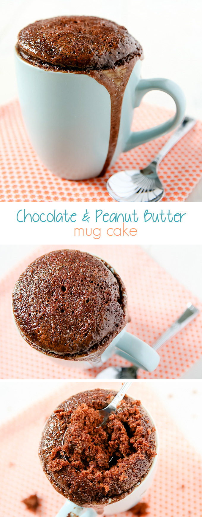 Chocolate Peanut Butter Mug Cake Recipe by Sweet2EatBaking.com