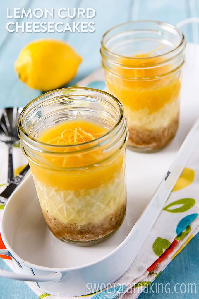 Lemon Curd Cheesecakes Recipe by Sweet2EatBaking.com