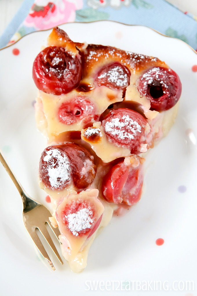 Cherry Clafouti Dessert by Sweet2EatBaking.com