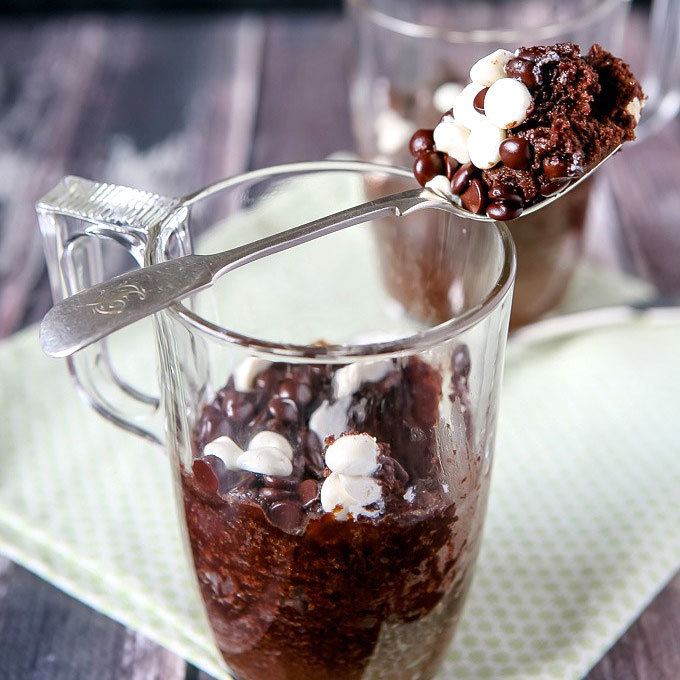 Chocolate Chip Brownie in a Mug by Sweet2EatBaking.com