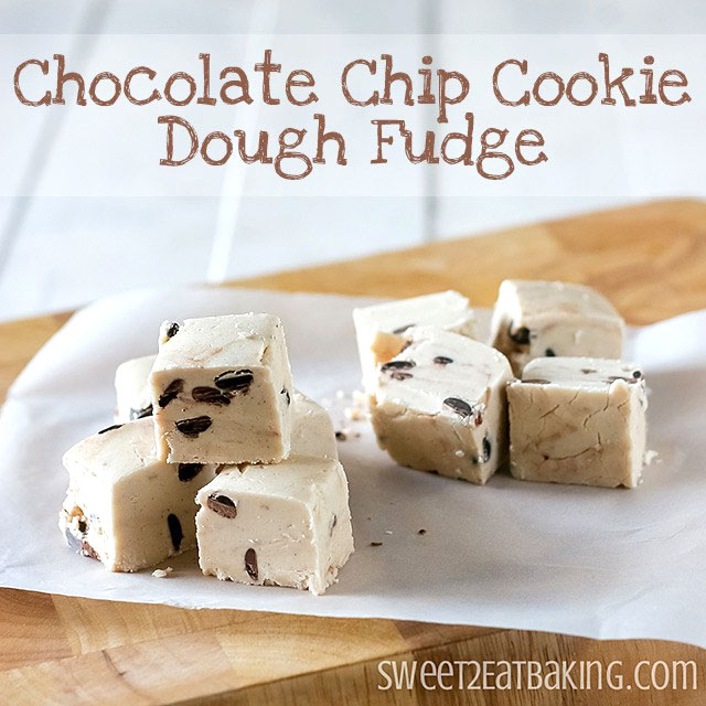 Chocolate Chip Cookie Dough Fudge by Sweet2EatBaking.com
