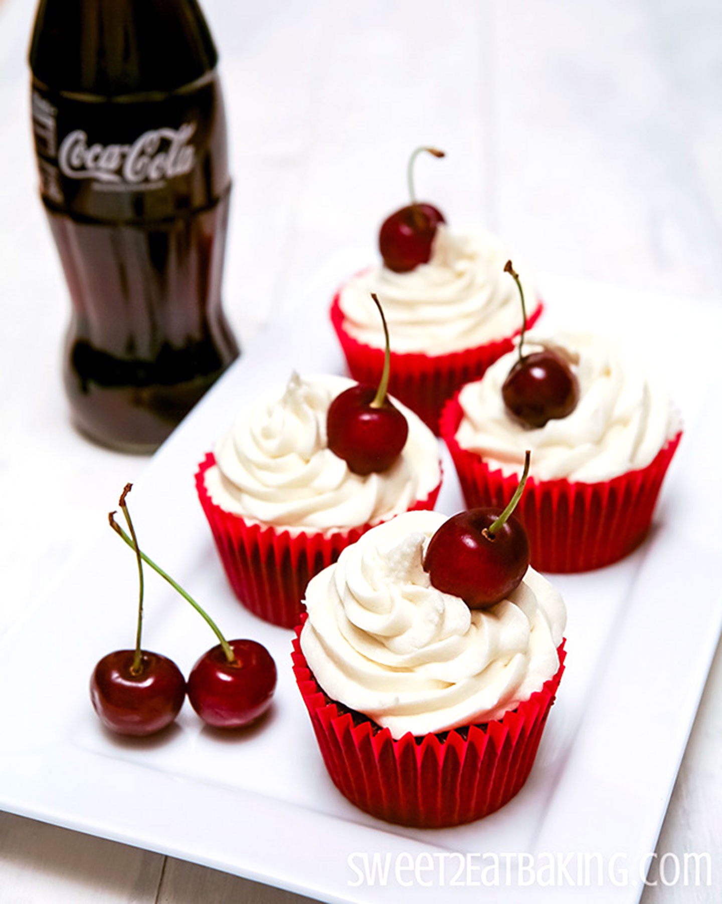Cherry Coke Cupcakes Recipe by Sweet2EatBaking.com