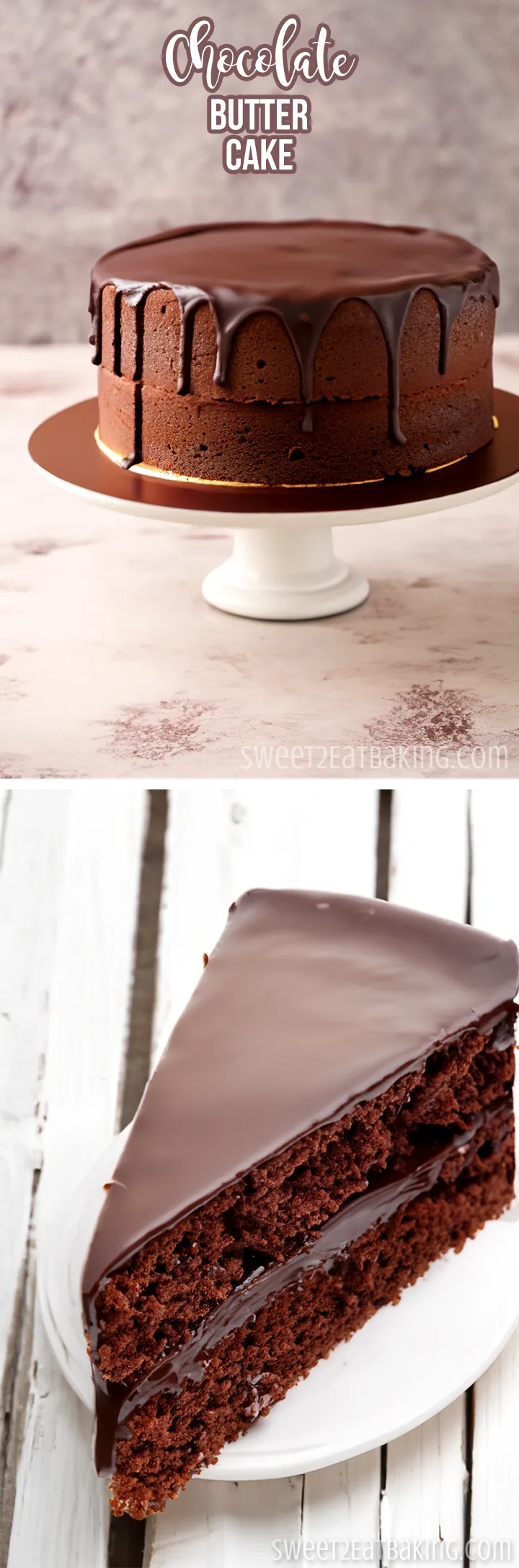 Chocolate Butter Cake Recipe by Sweet2EatBaking.com